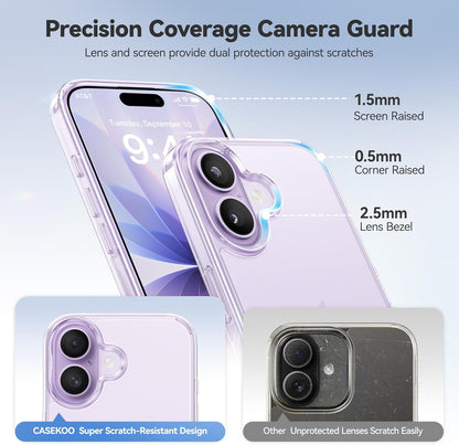 CASEKOO for iPhone 17 Case Smooth Crystal Clear, Patented Anti-Yellow, Slim
