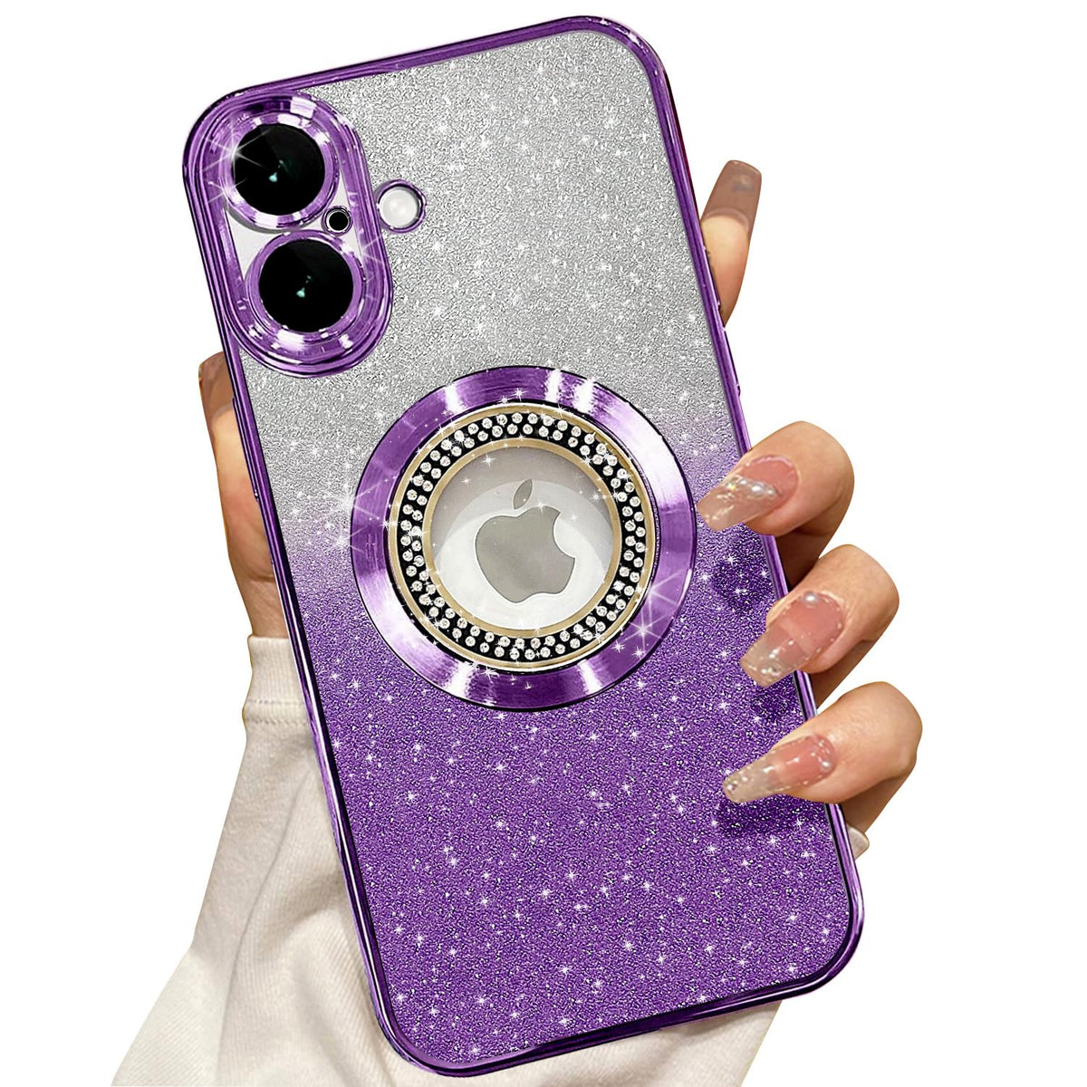 Misscase for iPhone 14 Magnetic Glitter Case Compatible with MagSafe,Full Protection Slim Shockproof Anti-Scratch Case with Camera Lens Protector Logo View Dust-Proof Net for Women Gold