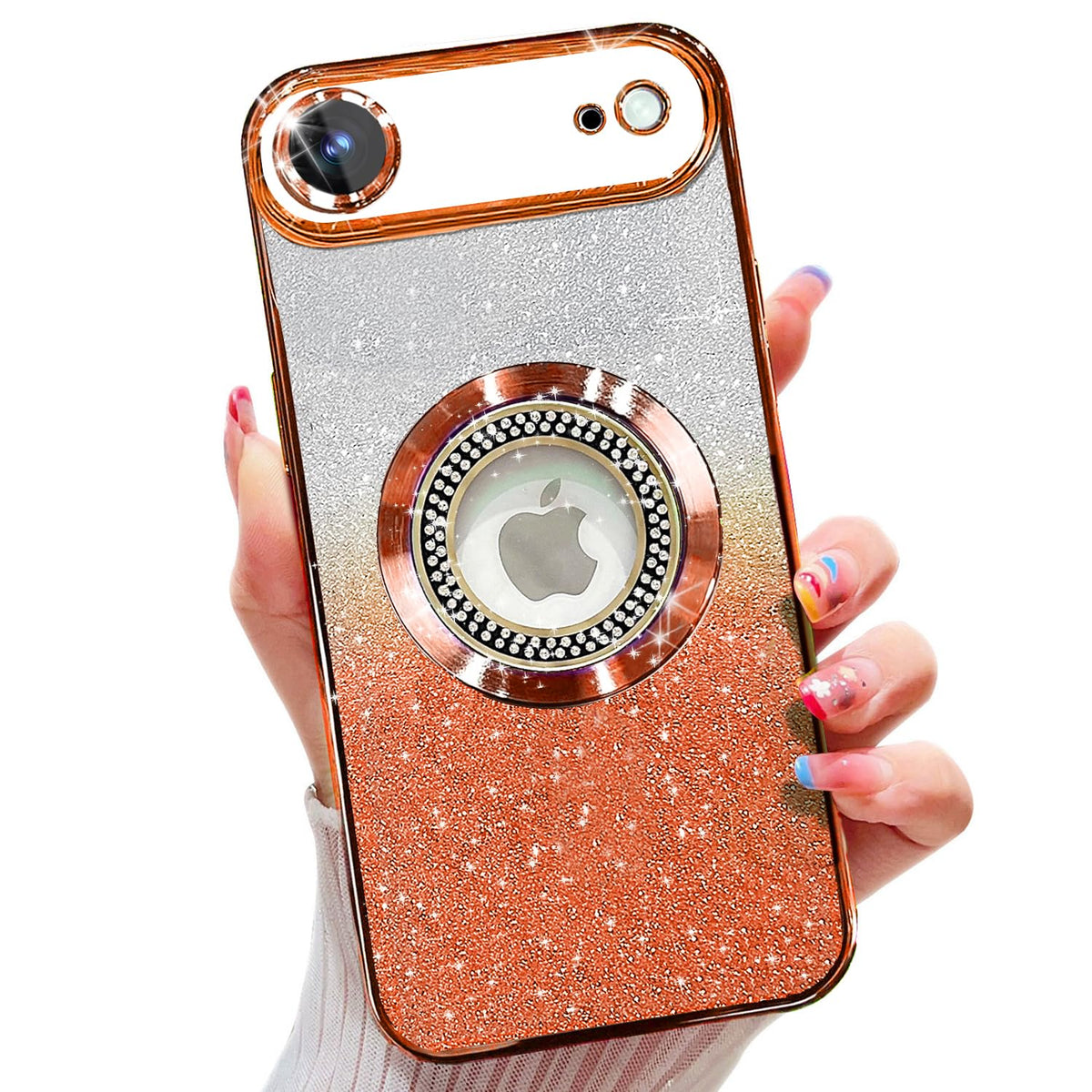 Misscase for iPhone 14 Magnetic Glitter Case Compatible with MagSafe,Full Protection Slim Shockproof Anti-Scratch Case with Camera Lens Protector Logo View Dust-Proof Net for Women Gold