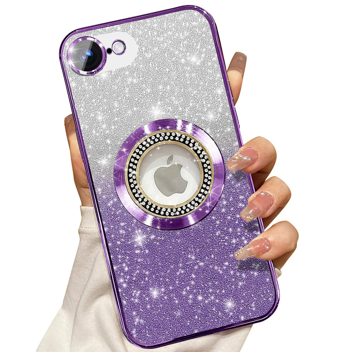 Misscase for iPhone 14 Magnetic Glitter Case Compatible with MagSafe,Full Protection Slim Shockproof Anti-Scratch Case with Camera Lens Protector Logo View Dust-Proof Net for Women Gold