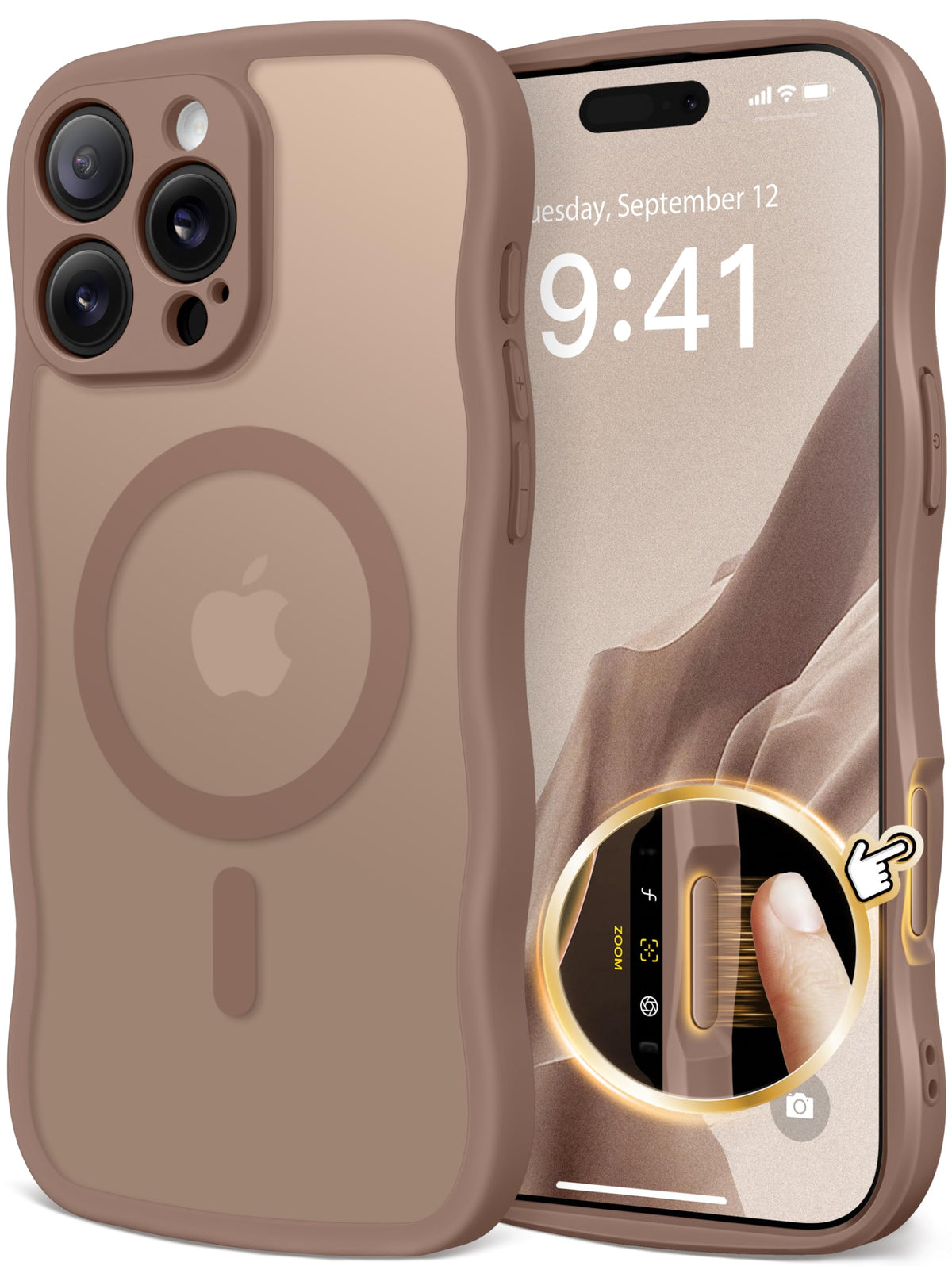 CAPRARO for iPhone 16 Pro Case for Women, Compatible with MagSafe