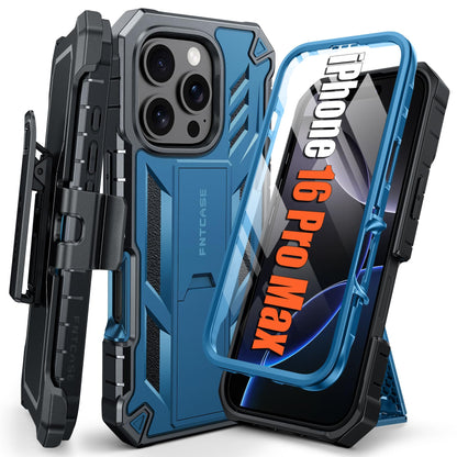 FNTCASE for iPhone 17e Case with Built-in Screen Protector and Kickstand