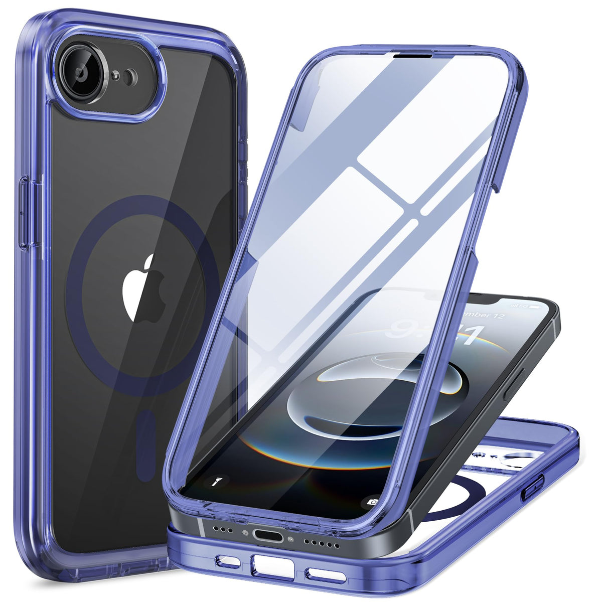 Miracase Magnetic for iPhone 15 Pro Max Case 6.7'' [Compatible with Magsafe] Full-Body Drop Proof Bumper Phone Case for iPhone 15 Pro Max with Built-in 9H Tempered Glass Screen Protector,Black